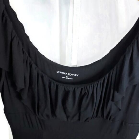 Women's Black Cynthia Rowley dress-Size M - Picture 5 of 8